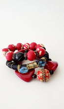 Load image into Gallery viewer, &quot;Dark Scarlett&quot; 3pc Chunky Bracelet Set - BC

