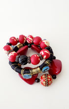 Load image into Gallery viewer, &quot;Dark Scarlett&quot; 3pc Chunky Bracelet Set - BC
