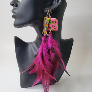 Camo Love Feather Earrings