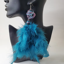 Load image into Gallery viewer, Great Ball Of Color Feather Earrings
