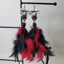 Load image into Gallery viewer, Diva XOXO Feather Earrings
