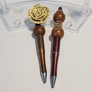 Decorative Sassy Beaded Pen(Browns)