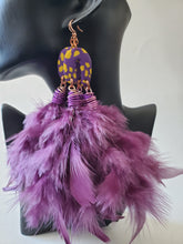 Load image into Gallery viewer, &quot;Pop Of Yellow&quot; Feather Earrings
