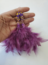 Load image into Gallery viewer, &quot;Pop Of Yellow&quot; Feather Earrings
