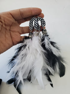 "Retro Era" Polka-dot Feather Earrings