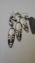 Load and play video in Gallery viewer, African Bone Mask Earrings
