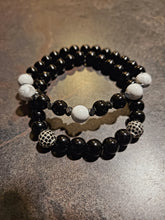 Load image into Gallery viewer, Men&#39;s 8mm Onyx Bracelet Set Style#12 - A BeaYOUtiful You
