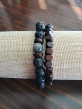 Load image into Gallery viewer, Young Men&#39;s Wood &amp; Lava Bead Set Style#04 - A BeaYOUtiful You
