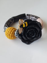 Load image into Gallery viewer, The Black Rose &amp; Bee Bracelet
