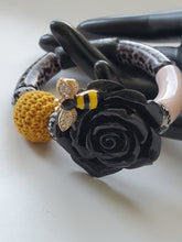 Load image into Gallery viewer, The Black Rose &amp; Bee Bracelet
