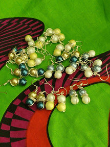 Dainty Wire Wrapped Pearl Earrings