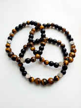 Load image into Gallery viewer, Men&#39;s Tiger Eye &amp; Matt Beaded Bracelet
