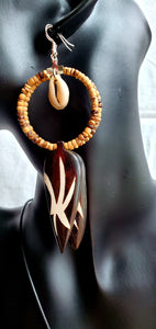Batik Bone Hoop Earrings & Jasper Necklace Set