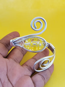 Lemon Drop Swirl Cuff Bracelet