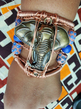 Load image into Gallery viewer, Elephant Copper Cuff Bracelet
